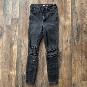Old Navy Black Denim Rockstar Super Skinny Extra High Rise Jeans